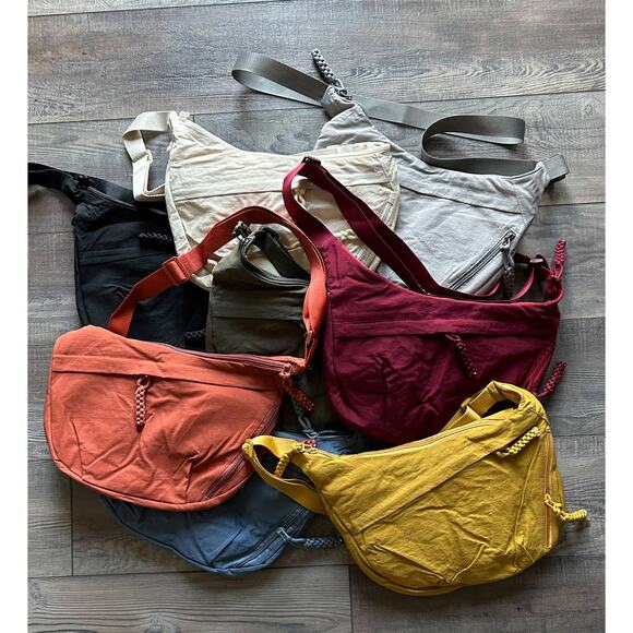 Nylon Crescent Bag Burgundy Large 3 Zipper - Picture 5 of 5